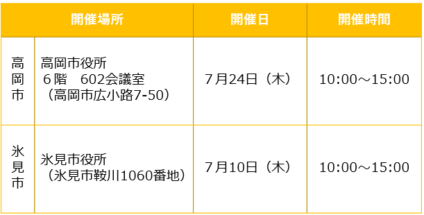 相談会日程表の画像データです。