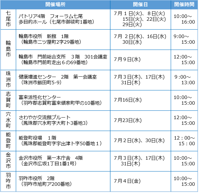 相談会日程表の画像データです。